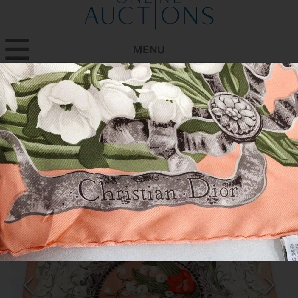 Dior Silk Stunning Scarf with Certificate of Authenticity - 34 x 34 - Picture 9 of 10